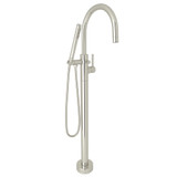 Pirellone Single Leg Floor Mount Tub Filler - Polished Nickel with Metal Lever Handle | Model Number: M1687LMPN/TO - Product Knockout