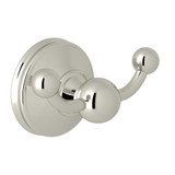Georgian Era Wall Mount Double Robe Hook - Polished Nickel | Model Number: U.6622PN - Product Knockout