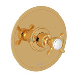 Edwardian Pressure Balance Trim without Diverter - English Gold with Cross Handle | Model Number: U.1010X-EG - Product Knockout