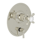 Edwardian Pressure Balance Trim with Diverter - Polished Nickel with Cross Handle | Model Number: U.2010NX-PN - Product Knockout