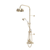Edwardian Thermostatic Shower Package - Satin Nickel with Cross Handle | Model Number: U.KIT1NX-STN - Product Knockout
