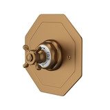 Edwardian Octagonal Concealed Thermostatic Trim without Volume Control - English Bronze with Cross Handle | Model Number: U.5586X-EB/TO - Product Knockout