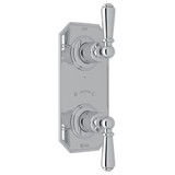 Edwardian 1/2 Inch Thermostatic and Diverter Control Trim - Polished Chrome with Metal Lever Handle | Model Number: U.8585L-APC/TO - Product Knockout