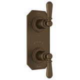 Edwardian 1/2 Inch Thermostatic and Diverter Control Trim - English Bronze with Metal Lever Handle | Model Number: U.8585L-EB/TO - Product Knockout