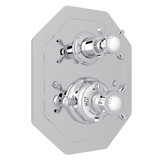 Edwardian Octagonal Concealed Thermostatic Trim with Volume Control - Polished Chrome with Cross Handle | Model Number: U.5556X-APC/TO - Product Knockout