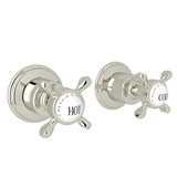 Edwardian 3/4 Inch Hot and Cold Rough Valves with Trims - Polished Nickel with Cross Handle | Model Number: U.3231X-PN - Product Knockout