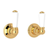 Edwardian 3/4 Inch Hot and Cold Rough Valves with Trims - English Gold with Metal Lever Handle | Model Number: U.3230L-EG - Product Knockout