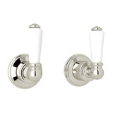 Edwardian 3/4 Inch Hot and Cold Rough Valves with Trims - Polished Nickel with Metal Lever Handle | Model Number: U.3230L-PN - Product Knockout