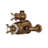 Edwardian Exposed Thermostatic Valve with Volume and Temperature Control - English Bronze with Cross Handle | Model Number: U.5552X-EB - Product Knockout