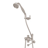 Georgian Era Riser Diverter with Handshower Hose and Parking Bracket - Satin Nickel | Model Number: U.5783NSTN - Product Knockout