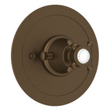 Georgian Era Round Thermostatic Trim Plate without Volume Control - English Bronze with Cross Handle | Model Number: U.5786X-EB/TO - Product Knockout
