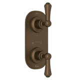 Georgian Era 1/2 Inch Thermostatic and Diverter Control Trim - English Bronze with Metal Lever Handle | Model Number: U.8785LS-EB/TO - Product Knockout