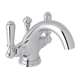 Edwardian Single Hole Dual Handle Bathroom Faucet - Polished Chrome with Metal Lever Handle | Model Number: U.3635L-APC-2 - Product Knockout