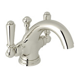Edwardian Single Hole Dual Handle Bathroom Faucet - Polished Nickel with Metal Lever Handle | Model Number: U.3635L-PN-2 - Product Knockout
