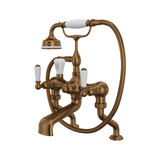 Edwardian Exposed Deck Mount Tub Filler with Handshower - English Bronze with Metal Lever Handle | Model Number: U.3500L/1-EB - Product Knockout