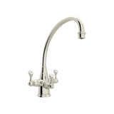 Georgian Era Filtration 3-Lever Kitchen Faucet - Polished Nickel with Metal Lever Handle | Model Number: U.1420LS-PN-2 - Product Knockout