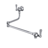 Wall Mount Swing Arm Pot Filler - Polished Chrome with Metal Lever Handle | Model Number: U.4799LS-APC-2 - Product Knockout