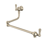 Wall Mount Swing Arm Pot Filler - Satin Nickel with Metal Lever Handle | Model Number: U.4799LS-STN-2 - Product Knockout