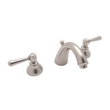 Verona C-Spout Widespread Bathroom Faucet - Satin Nickel with Metal Lever Handle | Model Number: A2707LMSTN-2 - Product Knockout