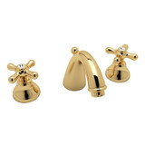 Verona C-Spout Widespread Bathroom Faucet - Italian Brass with Cross Handle | Model Number: A2707XMIB-2 - Product Knockout