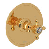 Pressure Balance Trim without Diverter - Italian Brass with Crystal Cross Handle | Model Number: A1410XCIB - Product Knockout