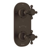 1/2 Inch Thermostatic and Diverter Control Trim - Tuscan Brass with Cross Handle | Model Number: A4964XMTCB - Product Knockout