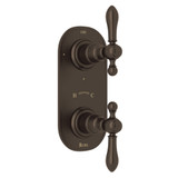 Arcana 1/2 Inch Thermostatic and Diverter Control Trim - Tuscan Brass with Metal Lever Handle | Model Number: AC390LM-TCB/TO - Product Knockout