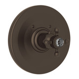 Thermostatic Trim Plate without Volume Control - Tuscan Brass with Crystal Cross Handle | Model Number: A4914XCTCB - Product Knockout