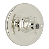 Thermostatic Trim Plate without Volume Control - Polished Nickel with Crystal Cross Handle | Model Number: A4914XCPN - Product Knockout