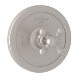 Arcana Thermostatic Trim Plate without Volume Control - Satin Nickel with Cross Handle | Model Number: AC720X-STN/TO - Product Knockout