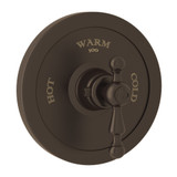 Arcana Thermostatic Trim Plate without Volume Control - Tuscan Brass with Ornate Metal Lever Handle | Model Number: AC720L-TCB/TO - Product Knockout