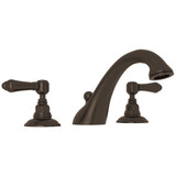 Viaggio 3-Hole Deck Mount C-Spout Tub Filler - Tuscan Brass with Metal Lever Handle | Model Number: A1454LMTCB - Product Knockout