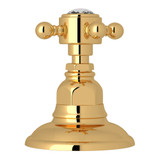 Deck Mount 3-Port 2 Direction Diverter - Italian Brass with Crystal Cross Handle | Model Number: A2716XCIB - Product Knockout