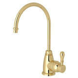 San Julio Traditional C-Spout Hot Water Faucet - Unlacquered Brass with Metal Lever Handle | Model Number: G1655LMULB-2 - Product Knockout