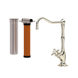 Acqui Column Spout Filter Faucet - Polished Nickel with Cross Handle | Model Number: AKIT1435XMPN-2 - Product Knockout