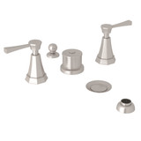 Deco 5-Hole Bidet Faucet - Satin Nickel with Metal Lever Handle | Model Number: U.3990LS-STN - Product Knockout