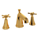 Deco High Neck Widespread Bathroom Faucet - English Gold with Cross Handle | Model Number: U.3142X-EG-2 - Product Knockout