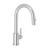 Holborn Pulldown Bar and Food Prep Faucet - Polished Chrome with Metal Lever Handle | Model Number: U.4043APC-2 - Product Knockout