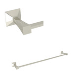 Vincent Wall Mount 24 Inch Single Towel Bar - Polished Nickel | Model Number: VIN1/24PN - Product Knockout