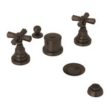 San Giovanni Five Hole Bidet Faucet - Tuscan Brass with Cross Handle | Model Number: A2360XMTCB - Product Knockout