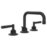 Graceline U-Spout Widespread Bathroom Faucet - Matte Black with Metal Lever Handle | Model Number: MB2009LMMB-2 - Product Knockout