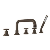 Campo 5-Hole Deck Mount Tub Filler - Tuscan Brass with Industrial Metal Wheel Handle | Model Number: A3314IWTCB - Product Knockout