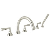 San Giovanni 5-Hole Deck Mount Tub Filler - Polished Nickel with Metal Lever Handle | Model Number: A2314LMPN - Product Knockout