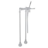 San Giovanni Exposed Floor Mount Tub Filler with Handshower and Floor Pillar Legs or Supply Unions - Polished Chrome with Metal Lever Handle | Model Number: AKIT2302NLMAPC - Product Knockout