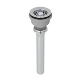 Manual Mini Basket Strainer with Logo Branded White Porcelain Pull Knob and 1 1/2 Inch X 1 1/4 Inch X 8 Inch Reducing Flanged Tailpiece - Polished Chrome | Model Number: 9664APC - Product Knockout