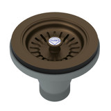 Manual Basket Strainer with Logo Branded White Porcelain Pull Knob - English Bronze | Model Number: SW734EB - Product Knockout