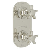 San Giovanni Trim for 1/2 Inch Thermostatic and Diverter Control Rough Valve - Polished Nickel with Five Spoke Cross Handle | Model Number: A4564XPN - Product Knockout