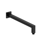 16 Inch Wall Mount Shower Arm With Square Escutcheon  - Black | Model Number: 543BK - Product Knockout