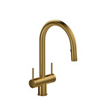 Azure Two Handle Pulldown Kitchen Faucet  - Brushed Gold | Model Number: AZ801BG - Product Knockout