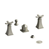 Eiffel Two Handle Deck Mount Bidet  - Brushed Nickel with Cross Handles | Model Number: EF09+BN - Product Knockout